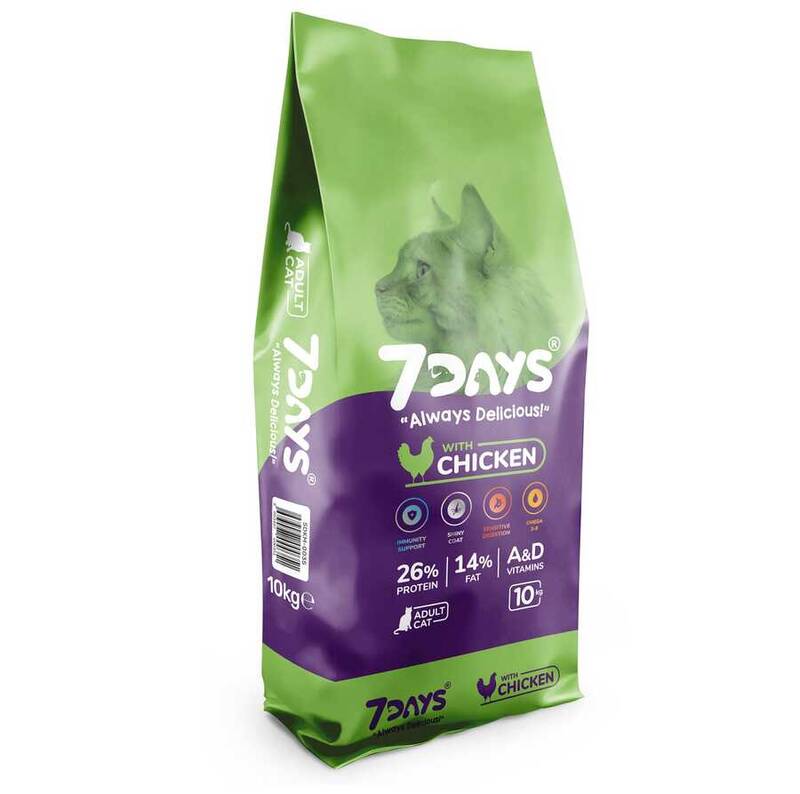 7 DAYS TAVUK ETLİ YETİŞKİN KEDİ MAMASI 10 KG
