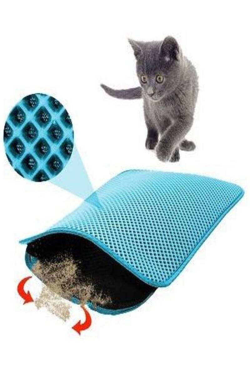 ELEKLİ KEDİ TUVALET PASPASI TURKUAZ