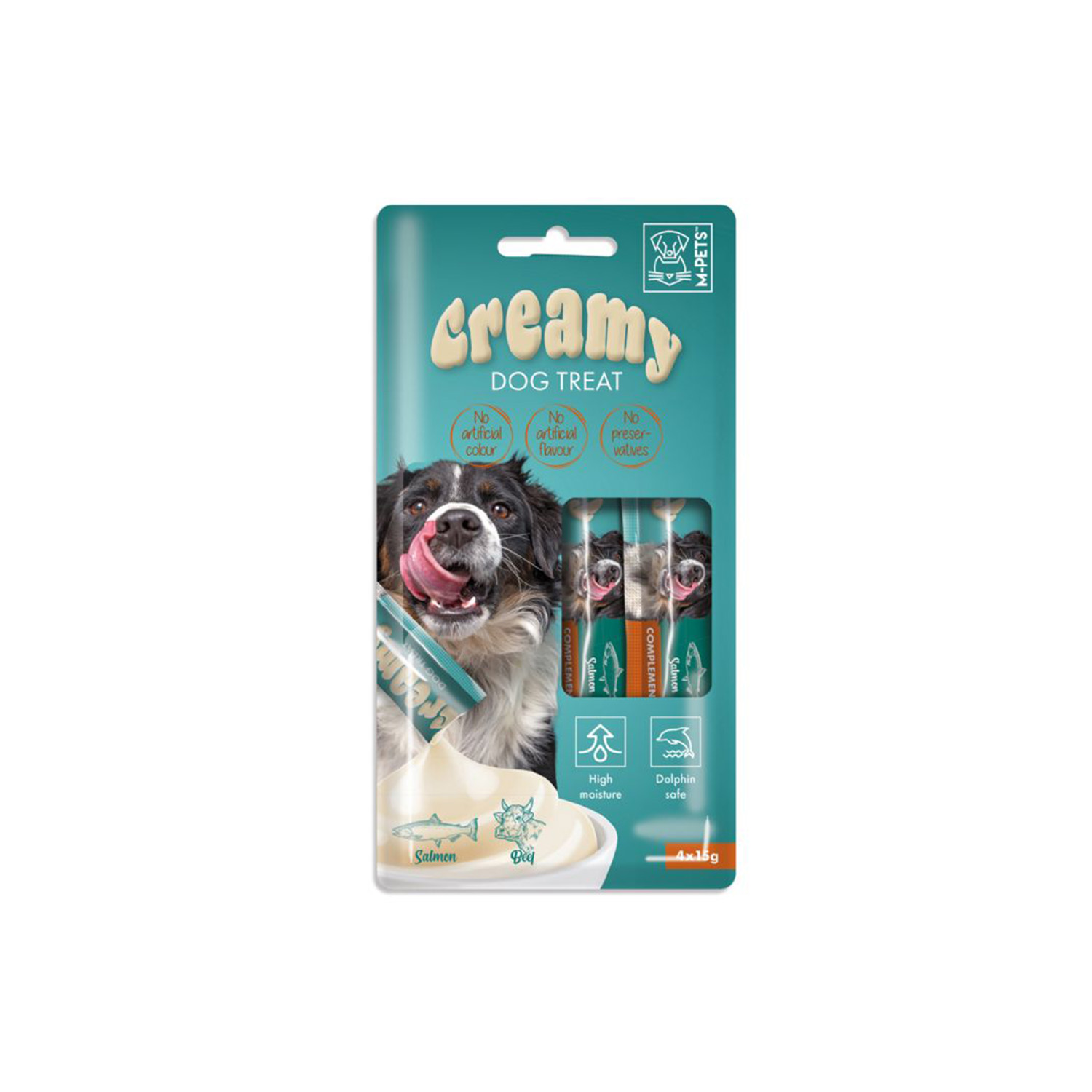 M-PETS 299 CREAMY SOMON BALIKLI BİFTEKLİ KÖPEK ÖDÜLÜ 4X15GR*10