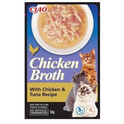 CİAO CHİCKEN BROTH TAVUK SULU VE TON BALIKLI KEDİ ÇORBASI 50 GR*12
