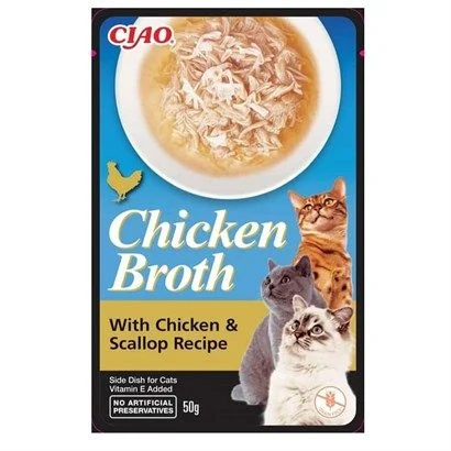 CİAO CHİCKEN BROTH TAVUK SULU VE DENİZ TARAKLI KEDİ ÇORBASI 50 GR*12
