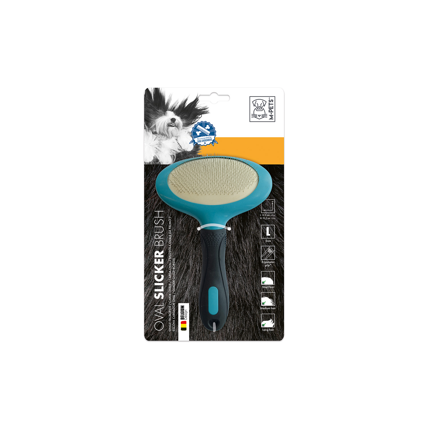 M-PETS KÖPEKLER İÇİN İNCE TELLİ OVAL FIRÇA (L)