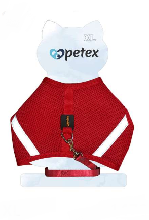 PETEX AIR FILE KEDİ GÖĞÜS TASMA KIRMIZI -XL