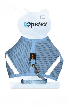 PETEX AIR FILE KEDİ GÖĞÜS TASMA MAVİ - XL