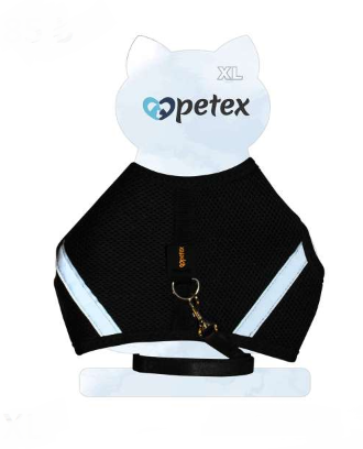 PETEX AIR FILE KEDİ GÖĞÜS TASMA SİYAH - XL