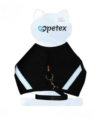 PETEX AIR FILE KEDİ GÖĞÜS TASMA SİYAH - L