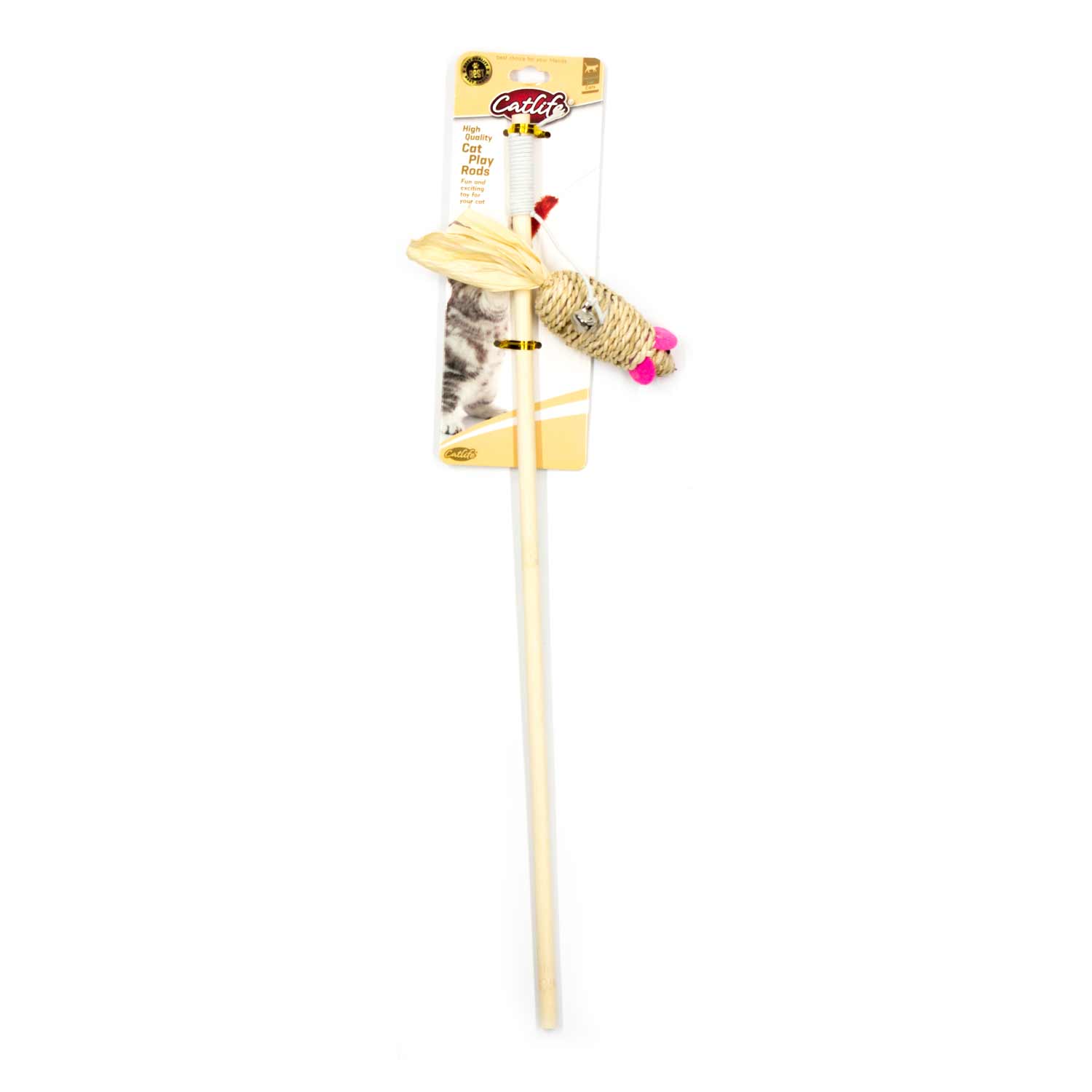 CATLİFE KEDİLER İÇİN NATUREL PEMBE KULAKLI FARE ZİLLİ OLTA