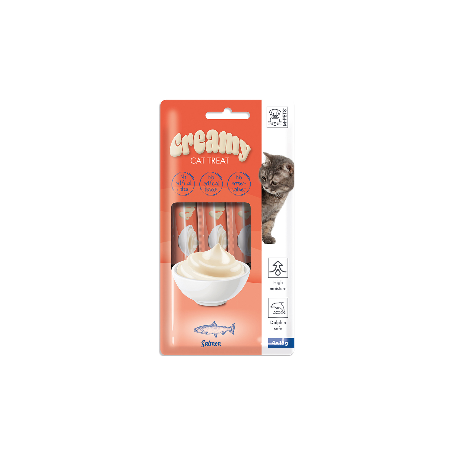 M-PETS 699 CREAMY SOMON BALIKLI KEDİ ÖDÜLÜ 4X15GR*10
