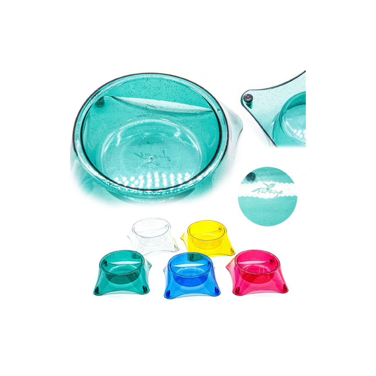 CATLİFE ŞEFFAF SİMLİ MAMA KABI MİX COLOR 11,5X5CM 10LU PAKET