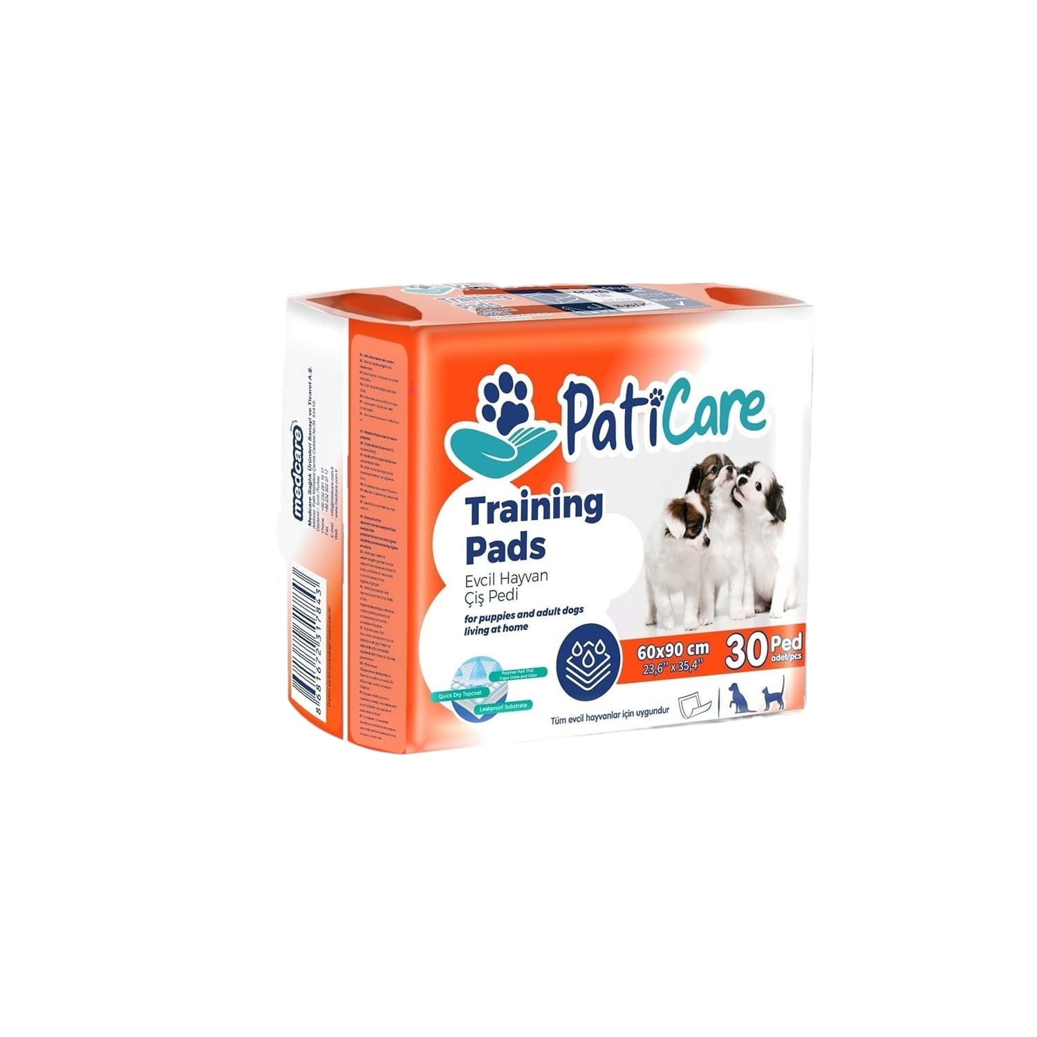 PATİCARE KÖPEK EĞİTİM PEDİ 60*90 CM 30'LU TURUNCU