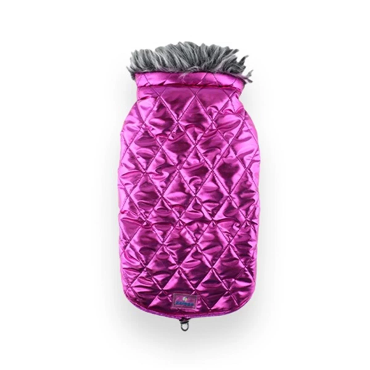 SHİNY YAKALI KÜRKLÜ MONT FUŞYA XL