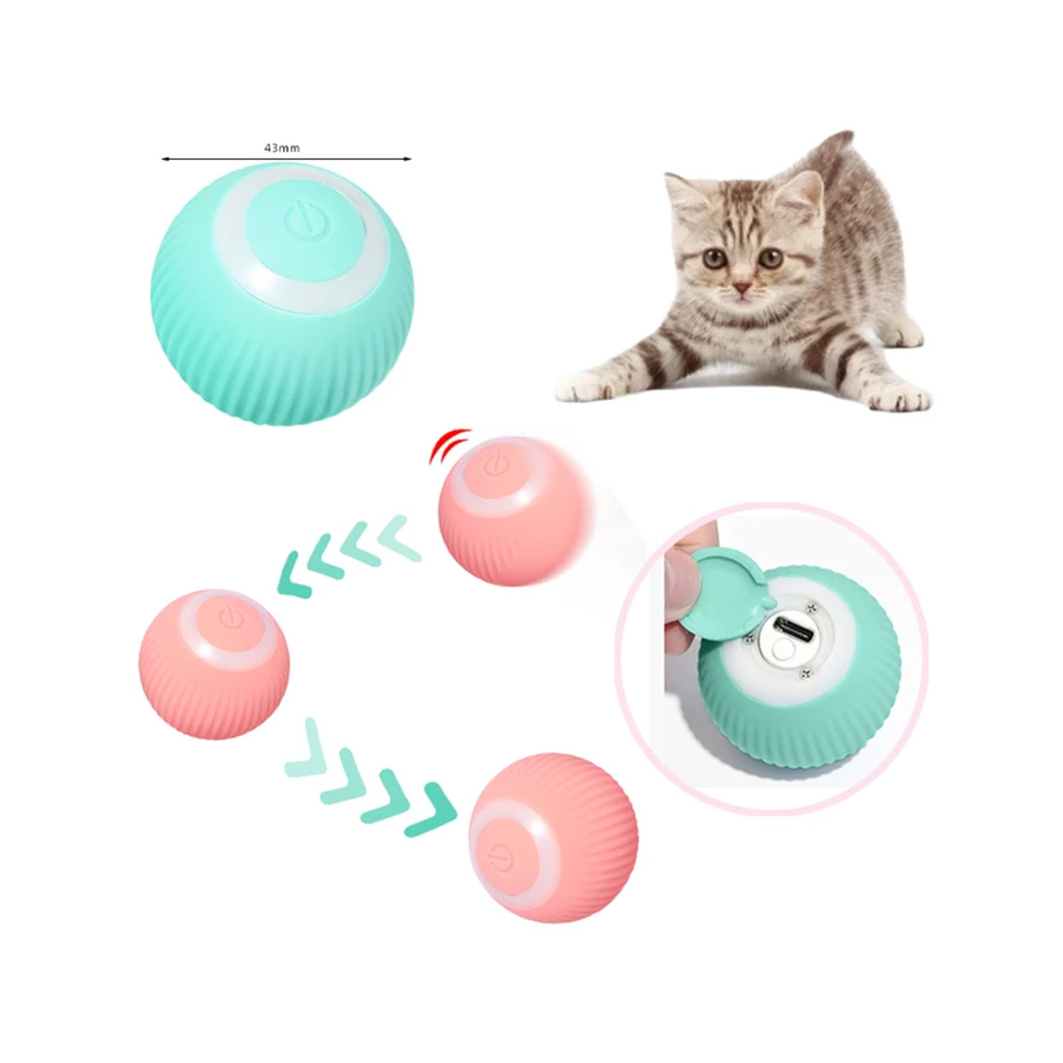 ŞARJLI İNTERACTİVE KEDİ OYUN TOPU