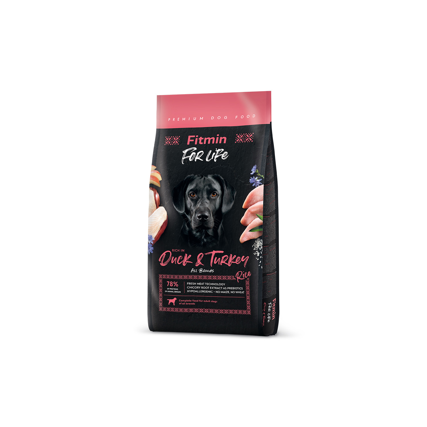 FİTMİN DOG FOR LİFE DUCK&TURKEY - 2,5 KG