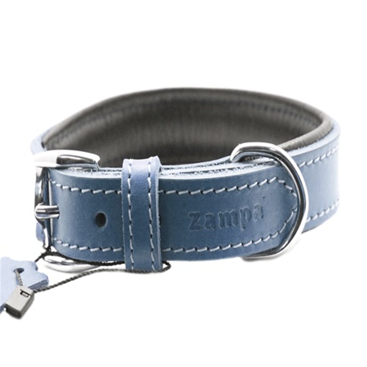 YUMUŞAK DOKULU GERÇEK DERİ TRİBECA KÖPEK BOYUN TASMASI 4X72 CM LACİVERT