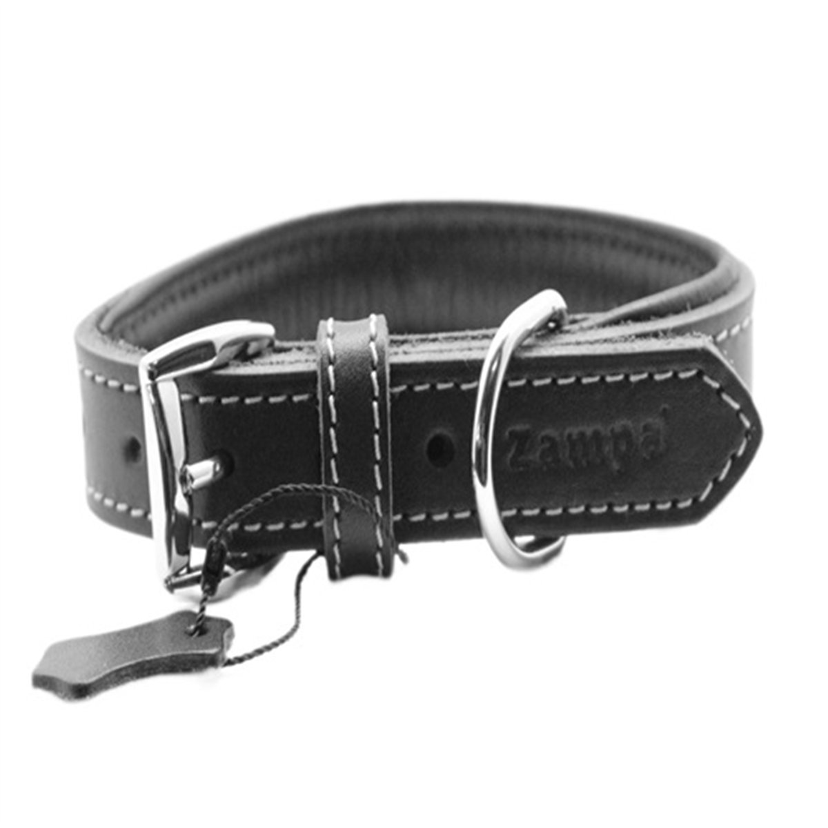 YUMUŞAK DOKULU GERÇEK DERİ TRİBECA KÖPEK BOYUN TASMASI 4X72 CM SİYAH