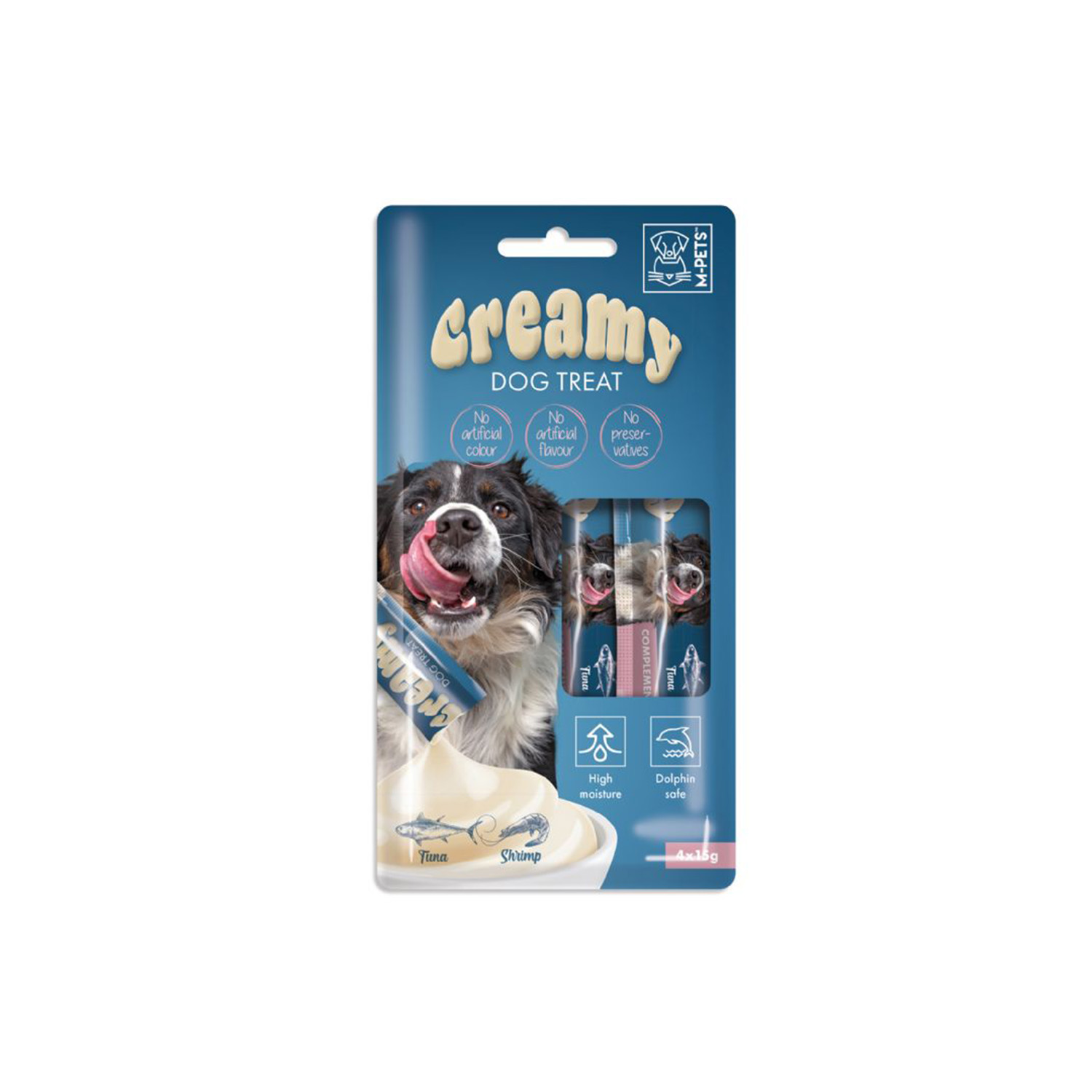 M-PETS CREAMY TON BALIKLI KARİDESLİ KÖPEK ÖDÜLÜ 4X15GR*10