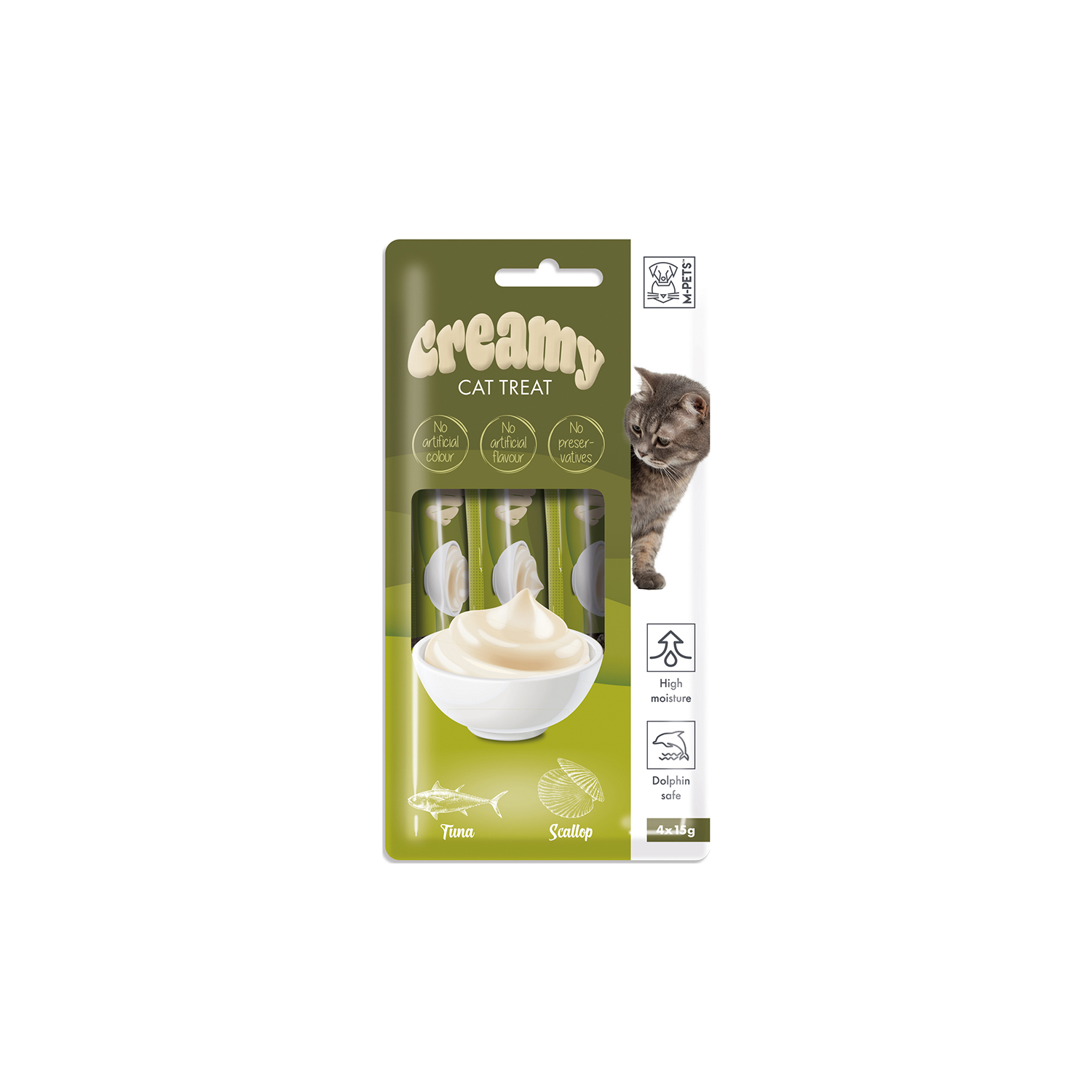 M-PETS 799 CREAMY TON BALIKLI DENİZ TARAKLI KEDİ ÖDÜLÜ 4X15GR*10